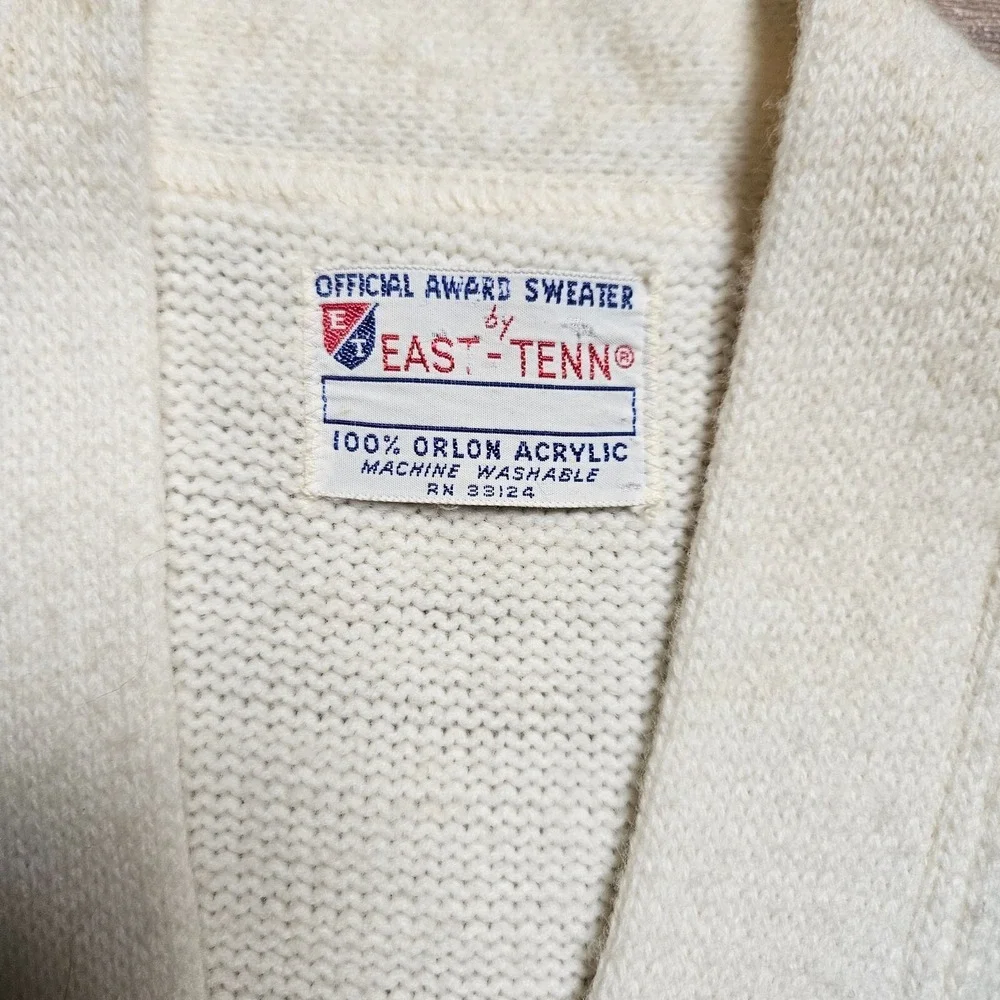 Vintage East-Tenn Orlon Acrylic Cardigan Sweater Mens S Button Up Grandpacore‎